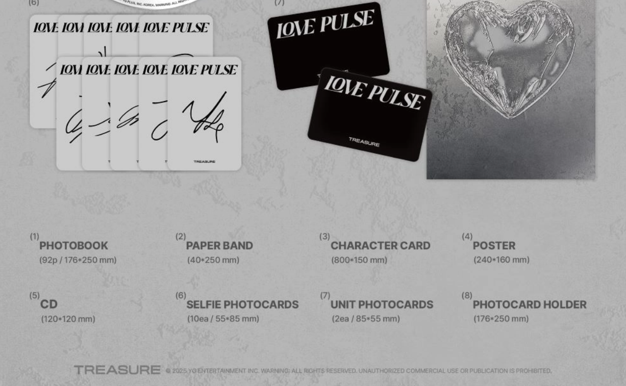PRE-ORDER: TREASURE - 3rd Mini Album LOVE PULSE com MAKESTAR/WEVERSE POB