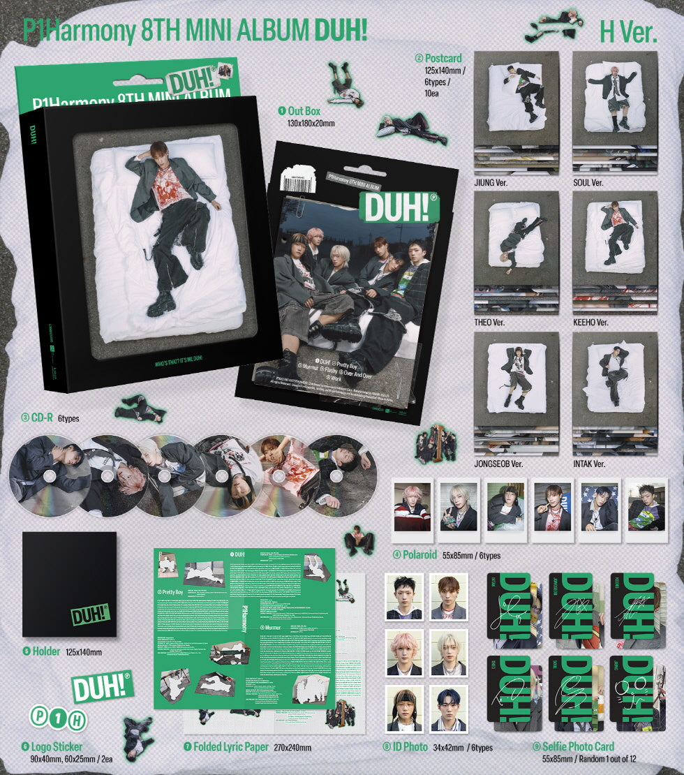 P1Harmony 8th Mini Album DUH! (H. Version / 6 types (random))