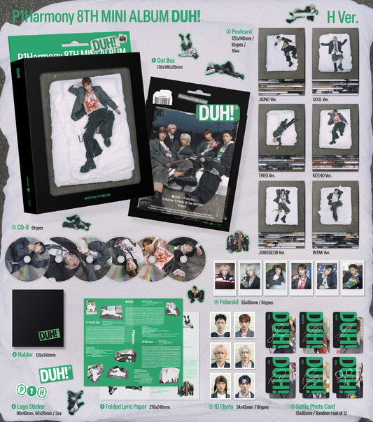P1Harmony 8th Mini Album DUH! (H. Version / 6 types (random))