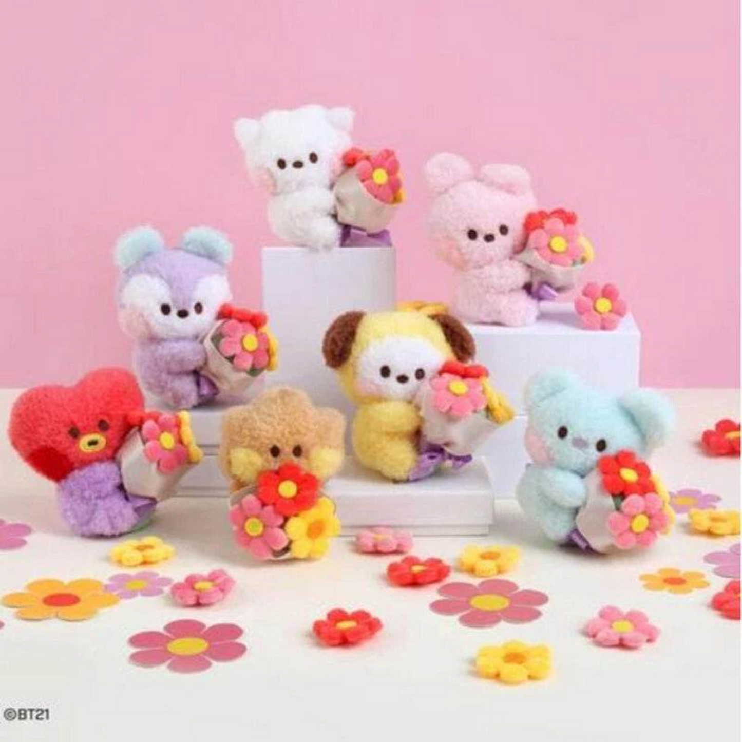 BT21 minini doll keychain (Bouquet ver)