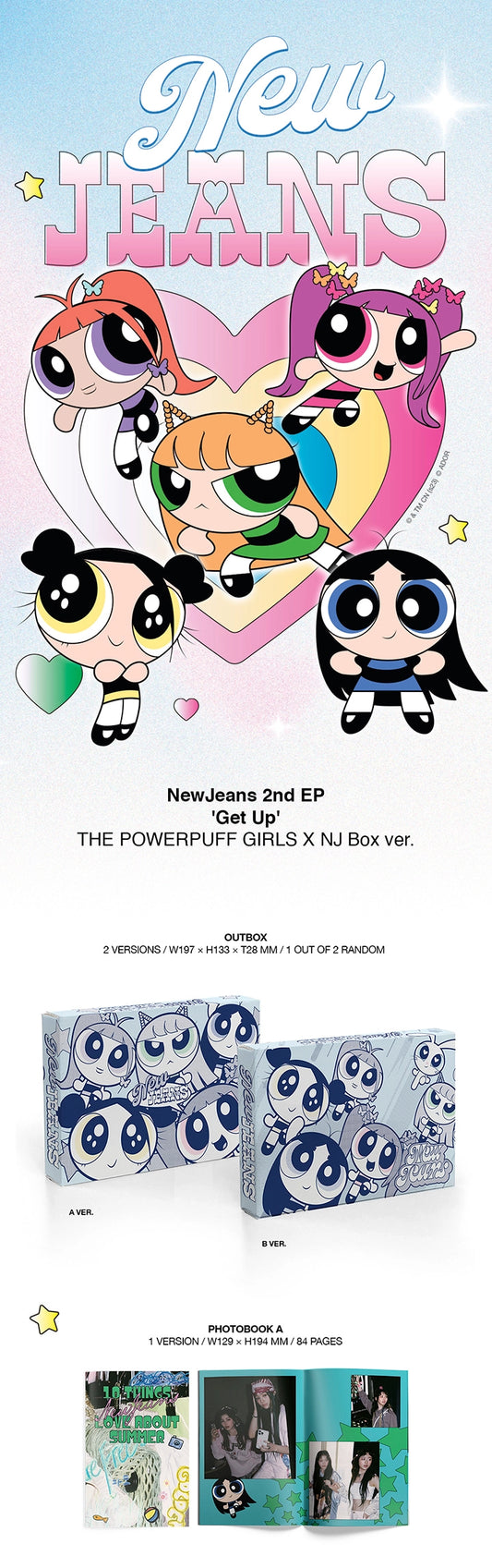 PRE-ORDER: NewJeans - 2nd EP [GET UP] (The POWERPUFF GIRLS X NJ Box ver.) random