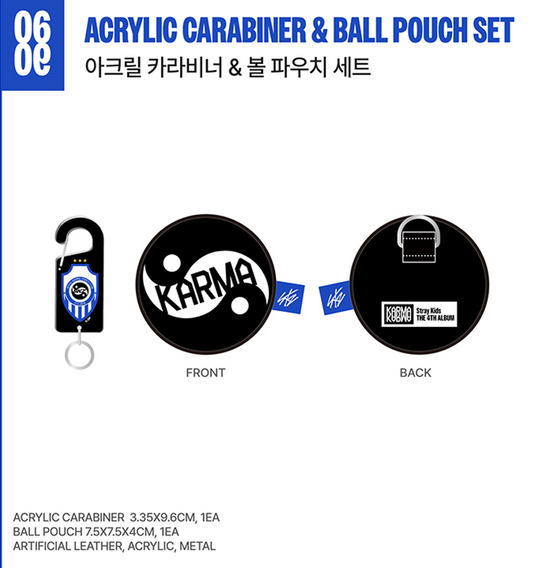 Stray Kids Karma ACRYLIC CARABINER & BALL POUCH SET