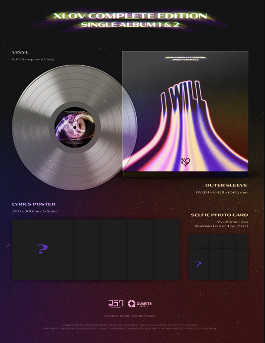 PRE-ORDER: XLOV - I WILL (COMPLETE EDITION) Transparent LP