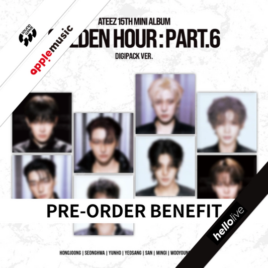 PRE-ORDER com POB: ATEEZ - 15th Mini Album GOLDEN HOUR : Part.6 (DIGIPACK VER.)