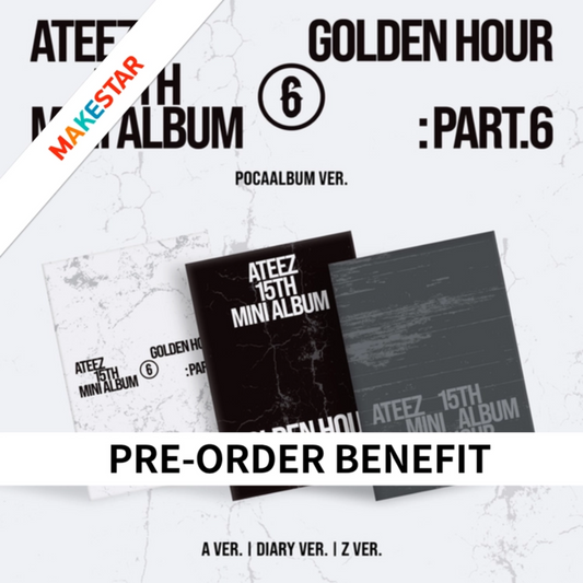 PRE-ORDER com POB Makestar: ATEEZ - 15th Mini Album GOLDEN HOUR : Part.6 (POCAALBUM)