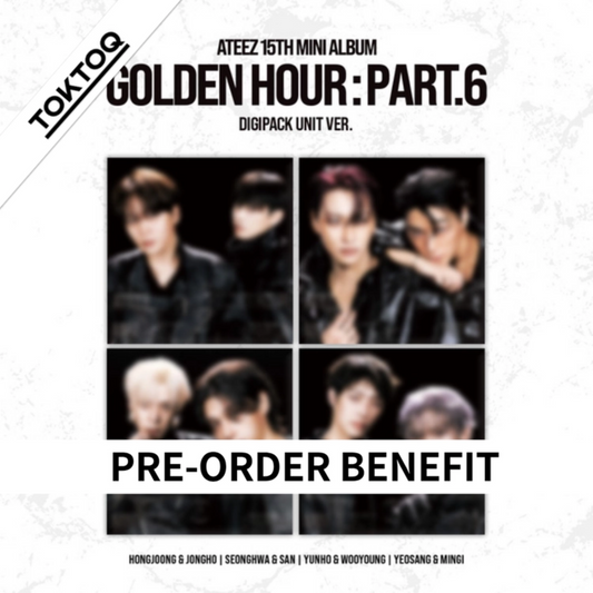 PRE-ORDER com TOKTOQ POB ATEEZ - 15th Mini Album GOLDEN HOUR (digipack unit set)