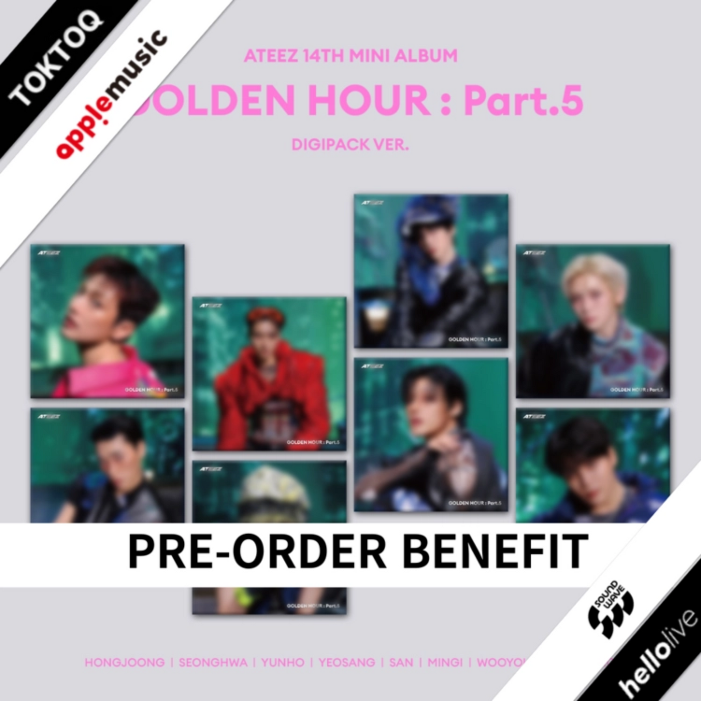 PRE-ORDER: (POB) ATEEZ - 14th Mini Album [GOLDEN HOUR : Part.5] (DIGIPACK VER.)