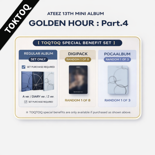 (POB) ATEEZ - 13th Mini Album GOLDEN HOUR : Part.4 TOKTOQ SET
