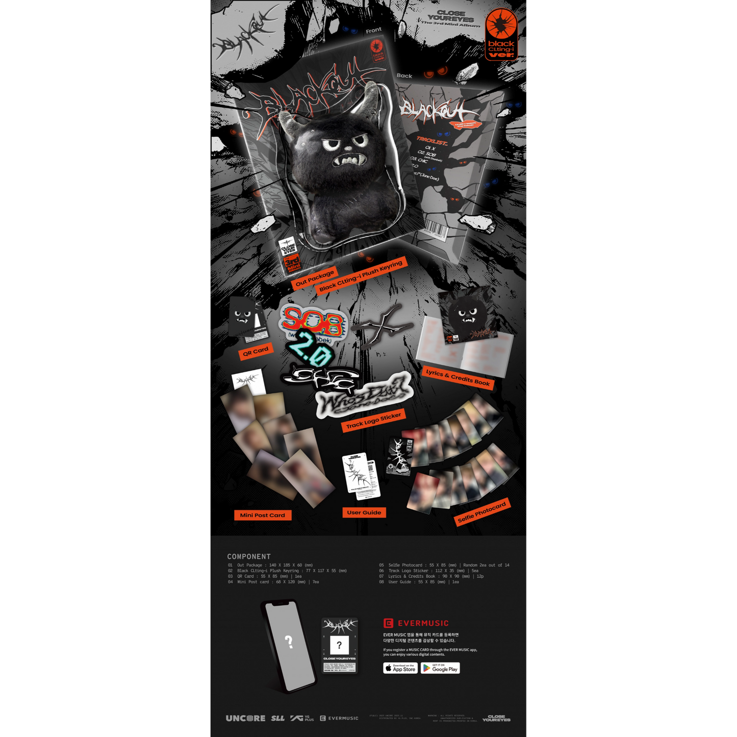 CLOSE YOUR EYES - 3rd Mini Album blackout (black CLting-i Ver.)