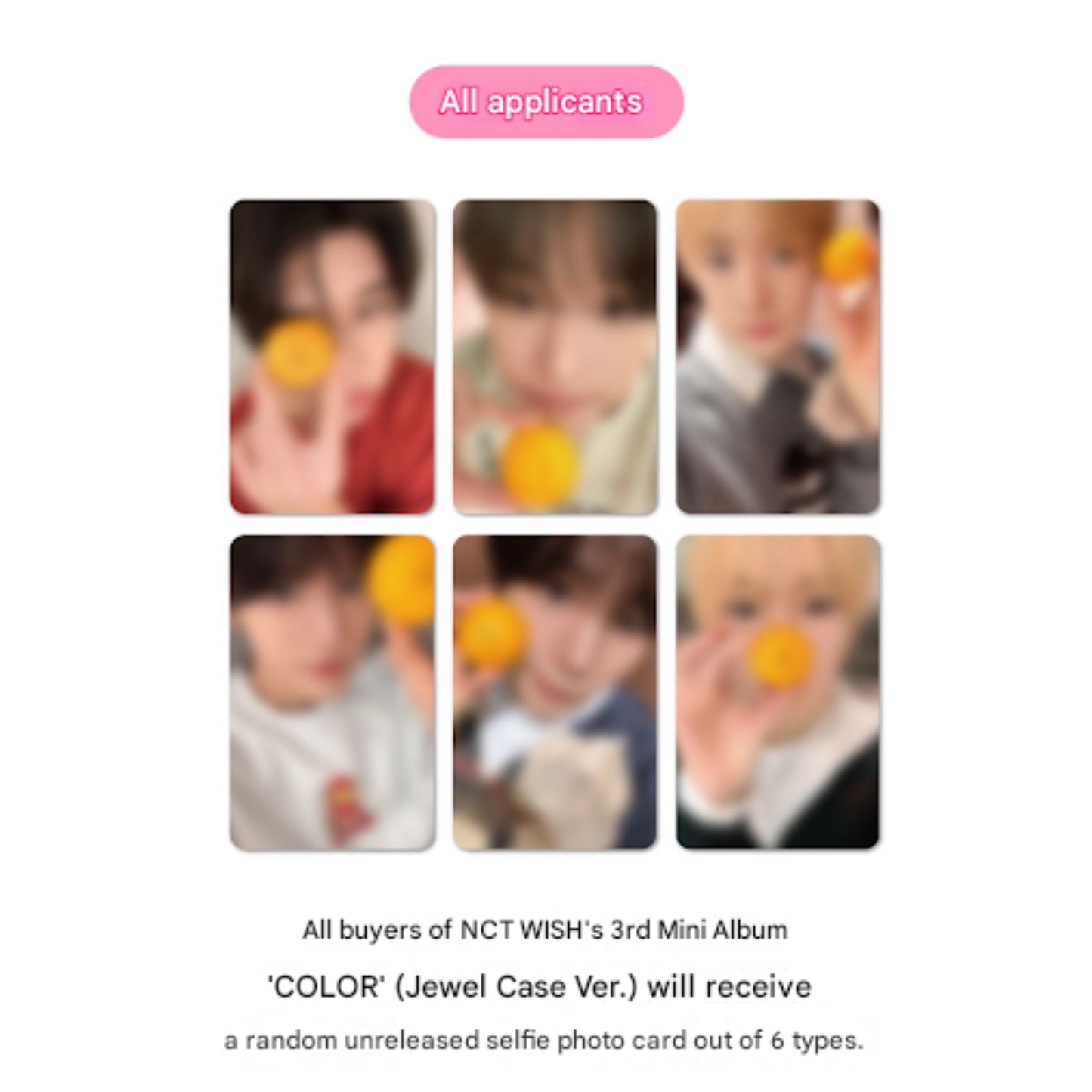 (LUCKY DRAW) NCT WISH - 3rd Mini Album COLOR (Jewel Case Ver.)