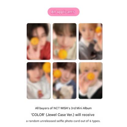 (LUCKY DRAW) NCT WISH - 3rd Mini Album COLOR (Jewel Case Ver.)