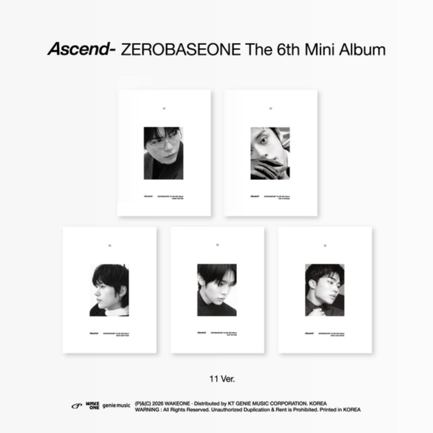 ZEROBASEONE - The 6th Mini Album Ascend- 11 Ver. (Random Ver.)