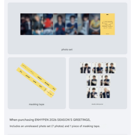 ENHYPEN - 2026 SEASON'S GREETINGS (com POB weverse)
